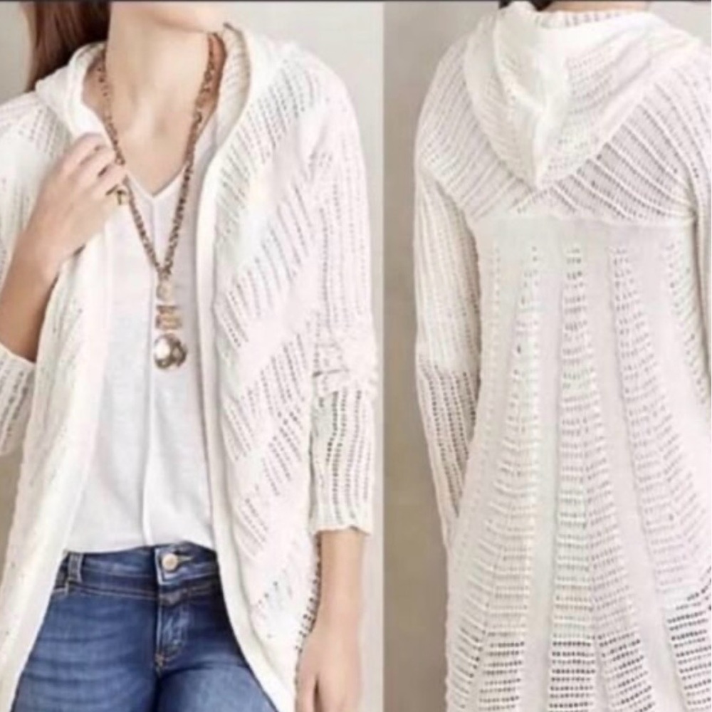 Moth by Anthropologie Cream Knit Cardigan